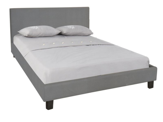 WILTON ΚΡΕΒΑΤΙ ΔΙΠΛΟ ΓΙΑ ΣΤΡΩΜΑ 140X190CM, ΥΦΑΣΜΑ ΓΚΡΙ