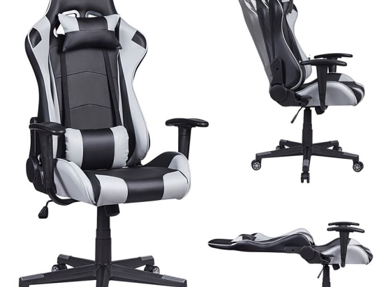BF8000 GAMING ΠΟΛΥΘΡΟΝΑ ΓΡΑΦΕΙΟΥ, ΑΝΑΚΛΙΣΗ ΠΛΑΤΗΣ ΕΩΣ 90°, PVC ΜΑΥΡΟ - ΓΚΡΙ