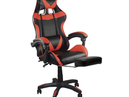 BF7860 GAMING RELAX ΠΟΛΥΘΡΟΝΑ ΓΡΑΦΕΙΟΥ ΜΕ ΥΠΟΠΟΔΙΟ, PU ΜΑΥΡΟ - ΚΟΚΚΙΝΟ