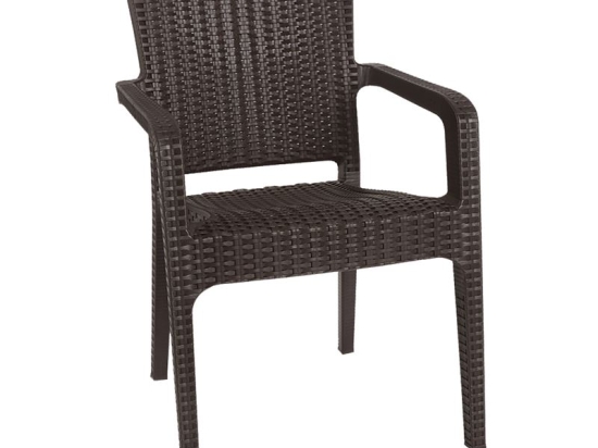 LORA ΠΟΛΥΘΡΟΝΑ ΚΗΠΟΥ ΣΤΟΙΒΑΖΟΜΕΝΗ, PP (RATTAN LOOK) ΑΠΟΧΡΩΣΗ ΚΑΦΕ ΣΚΟΥΡΟ