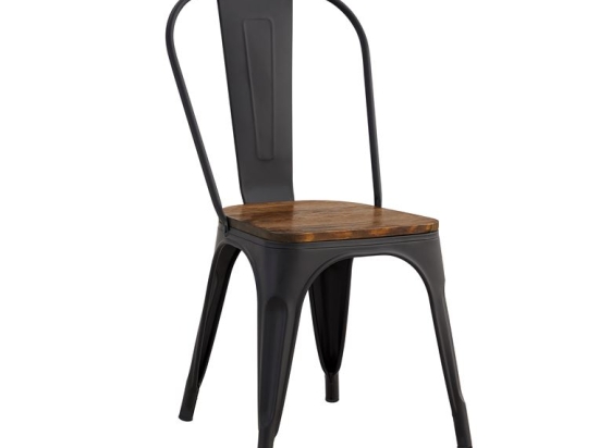 RELIX WOOD ΚΑΡΕΚΛΑ ΜΕΤΑΛΛΟ ΒΑΦΗ ΜΑΥΡΟ EXTRA MATTE, ΚΑΘΙΣΜΑ DARK OAK, ΣΤΟΙΒΑΖΟΜΕΝΗ