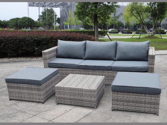 PRIMERA SET ΚΑΘΙΣΤΙΚΟ ΚΗΠΟΥ ALU, WICKER & ΜΑΞΙΛΑΡΙΑ ΓΚΡΙ, ΚΑΝΑΠΕ ΜΕ ΛΕΙΤΟΥΡΓΙΑ ΑΝΑΚΛΗΣΗΣ