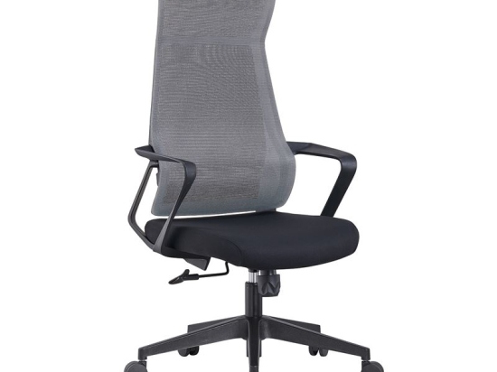 BF2990  ΠΟΛΥΘΡΟΝΑ ΓΡΑΦΕΙΟΥ ΔΙΕΥΘΥΝΤΗ, MESH ΓΚΡΙ, ΥΦΑΣΜΑ ΜΑΥΡΟ