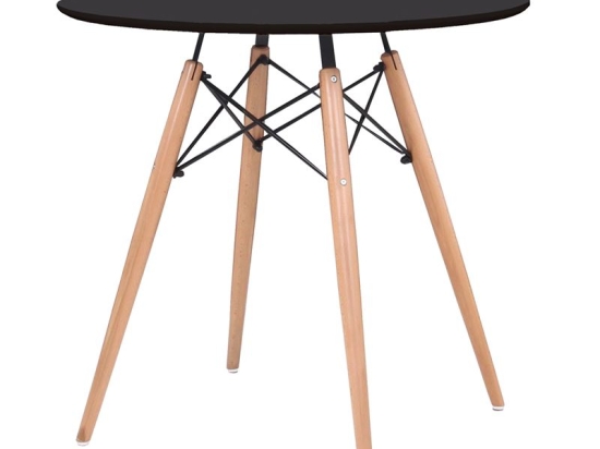 ART WOOD ΤΡΑΠΕΖΙ, ΠΟΔΙΑ ΟΞΙΑ ΦΥΣΙΚΟ, ΕΠΙΦΑΝΕΙΑ MDF ΜΑΥΡΟ