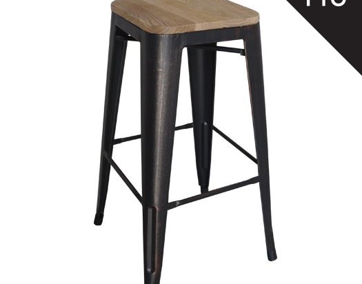 RELIX WOOD ΣΚΑΜΠΟ BAR-PRO, ΜΕΤΑΛΛΟ ΒΑΦΗ ANTIQUE BLACK, ΑΠΟΧΡΩΣΗ ΞΥΛΟΥ NATURAL OAK