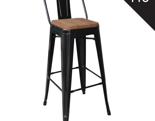 RELIX WOOD ΣΚΑΜΠΟ BAR-PRO ΜΕ ΠΛΑΤΗ, ΜΕΤΑΛΛΟ ΒΑΦΗ ΜΑΥΡΟ, ΑΠΟΧΡΩΣΗ ΞΥΛΟΥ DARK OAK