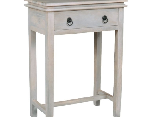MAISON CONSOLE ΕΠΙΠΛΟ ΚΟΝΣΟΛΑ 1 ΣΥΡΤΑΡΙ, ΞΥΛΟ MANGO ANTIQUE ΑΣΠΡΟ
