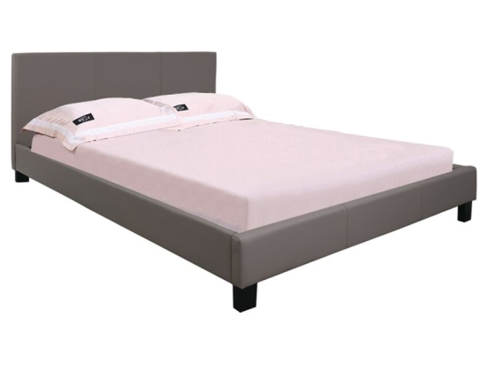 WILTON ΚΡΕΒΑΤΙ ΔΙΠΛΟ ΓΙΑ ΣΤΡΩΜΑ 160X200CM, PU ΑΠΟΧΡΩΣΗ CAPPUCCINO