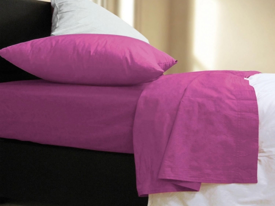 Σεντόνι Με Λάστιχο Basic Violet Nef-Nef Μονό 100x200cm Με Λάστιχο 100% Βαμβάκι