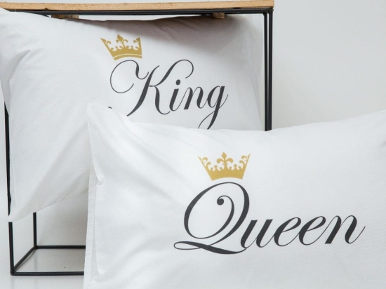 Borea Ζεύγος Μαξιλαροθήκες Queen&King (2) 50 x 70 cm Λευκό