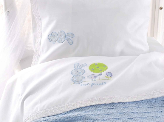 Σεντόνια Βρεφικά Σετ 3τμχ Sweet Summer White - Ciel Ρυθμός Κούνιας 100x160cm Χωρίς Λάστιχο 100% Βαμβάκι