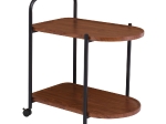 TROLLEY - ΒΟΗΘΗΤΙΚΟ ΤΡΑΠΕΖΑΚΙ ΜΕΤΑΛΛΟ ΒΑΦΗ ΜΑΥΡΟ, MDF WITH PVC ΑΠΟΧΡΩΣΗ ΚΑΡΥΔΙ