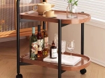TROLLEY - ΒΟΗΘΗΤΙΚΟ ΤΡΑΠΕΖΑΚΙ ΜΕΤΑΛΛΟ ΒΑΦΗ ΜΑΥΡΟ, MDF WITH PVC ΑΠΟΧΡΩΣΗ ΚΑΡΥΔΙ