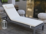 SUNLOUNGER ΜΑΞΙΛΑΡΙ ΞΑΠΛΩΣΤΡΑΣ ΜΕ ΠΡΟΣΚΕΦΑΛΟ, ΥΦΑΣΜΑ WATER REPELLENT ΕΚΡΟΥ, ΦΕΡΜΟΥΑΡ