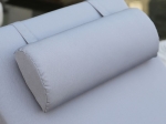 SUNLOUNGER ΜΑΞΙΛΑΡΙ ΞΑΠΛΩΣΤΡΑΣ ΜΕ ΠΡΟΣΚΕΦΑΛΟ,  ΥΦΑΣΜΑ ΓΚΡΙ, FOAM+POLYESTER ΦΕΡΜΟΥΑΡ-VELCRO