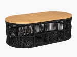 MARK SET ΣΑΛΟΝΙ ΚΗΠΟΥ 4 ΤΕΜΑΧΙΩΝ ACACIA ΦΥΣΙΚΟ, ROPE WICKER ΜΑΥΡΟ, ΜΑΞΙΛΑΡΙΑ ΜΠΕΖ