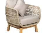 MARK SET ΣΑΛΟΝΙ ΚΗΠΟΥ 4ΤΕΜ, ACACIA ΦΥΣΙΚΟ, ΜΑΞΙΛΑΡΙΑ ΜΠΕΖ ROPE WICKER ΜΠΕΖ