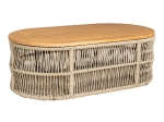 MARK SET ΣΑΛΟΝΙ ΚΗΠΟΥ 4ΤΕΜ, ACACIA ΦΥΣΙΚΟ, ΜΑΞΙΛΑΡΙΑ ΜΠΕΖ ROPE WICKER ΜΠΕΖ