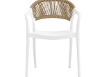 DONNA ΠΟΛΥΘΡΟΝΑ ΣΤΟΙΒΑΖΟΜΕΝΗ, PP-UV ΑΣΠΡΟ, ROPE WICKER ΦΥΣΙΚΟ