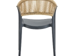 DONNA ΠΟΛΥΘΡΟΝΑ ΣΤΟΙΒΑΖΟΜΕΝΗ, PP-UV ΑΝΘΡΑΚΙ, ROPE WICKER ΦΥΣΙΚΟ