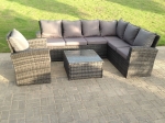 BALI SET ΜΕΤΑΛΛΟ - WICKER: ΤΡΑΠΕΖΙ+ 2Θ ΚΑΝΑΠΕ+ 2 ΣΚΑΜΠΟ+ 2 ΚΑΘΙΣΜΑΤΑ, ΑΠΟΧΡΩΣΗ ΓΚΡΙ