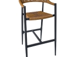 MADY ΣΚΑΜΠΟ BAR, ALU ΑΝΘΡΑΚΙ, ROPE WICKER ΦΥΣΙΚΟ
