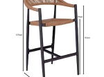 MADY ΣΚΑΜΠΟ BAR, ALU ΑΝΘΡΑΚΙ, ROPE WICKER ΦΥΣΙΚΟ