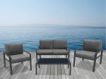 RIVIAN SET ΣΑΛΟΝΙ ΚΗΠΟΥ 4ΤΕΜ, ΜΕΤΑΛΛΟ ΒΑΦΗ ΑΝΘΡΑΚΙ, ΜΑΞΙΛΑΡΙΑ ΓΚΡΙ