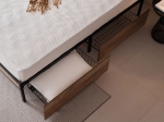 PALLET ΚΡΕΒΑΤΙ ΔΙΠΛΟ-ΣΥΡΤΑΡΙΑ, ΓΙΑ ΣΤΡΩΜΑ 160X200CM, ΜΕΤΑΛΛΟ ΒΑΦΗ ΜΑΥΡΟ, ANTIQUE OAK