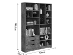 ΒΙΒΛΙΟΘΗΚΗ LUCINDA PAKOWORLD ΓΚΡΙ OAK 120X29.8X180.5ΕΚ