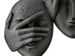 ΓΛΥΠΤΟ ΠΡΟΣΩΠΟ '3 FACES' ΠΟΛΥΡΕΖΙΝΗ ΜΑΥΡΟ 8.5X30X29.5CM
