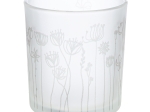 ΦΑΝΑΡΙ ΚΑΤΑΙΓΙΔΑΣ CYLINDRICAL "FLOWER" ΛΟΥΛΟΥΔΑΤΟ DESIGN ΓΥΑΛΙΝΟ ΛΕΥΚΟ PU 18 H. CM D. 7 CM