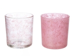 ΦΑΝΑΡΙ ΚΑΤΑΙΓΙΔΑΣ CYLINDRICAL "ROSE" ΛΟΥΛΟΥΔΑΤΟ PATTERN ΓΥΑΛΙΝΟ CLEAR ROSE PU 18 PCS. ASSORTED H. CM D. 7 CM