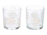 ΦΑΝΑΡΙ ΚΑΤΑΙΓΙΔΑΣ CYLINDRICAL "NAMASTE" ΔΕΝΤΡΟ MOTIF LOTUS MOTIF YOGA MOTIF ΓΥΑΛΙΝΟ BROWN CLEAR PU 18 PCS. ASSORTED H. C