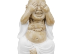 ΦΙΓΟΥΡΑ BUDDHA "MEDITATION" ΠΟΛΥΡΕΖΙΝΗ ECRU PU 12 PCS. ASSORTED 6X5X9.5CM
