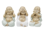 ΦΙΓΟΥΡΑ BUDDHA "MEDITATION" ΠΟΛΥΡΕΖΙΝΗ ECRU PU 12 PCS. ASSORTED 6X5X9.5CM