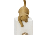 ΦΙΓΟΥΡΑ CAT "CHARLIE" ΠΟΛΥΡΕΖΙΝΗ BROWN PU 4 11X7.5X18.5CM