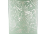 ΦΑΝΑΡΙ ΚΑΤΑΙΓΙΔΑΣ CYLINDRICAL "TROPIC" LEAF MOTIF ΓΥΑΛΙΝΟ ΠΡΑΣΙΝΟ PINK PU PCS. ASSORTED H. 125 CM D. 10 CM