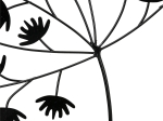 WALL RELIEF "DANDELION" ΜΕΤΑΛΛΟ ΜΑΥΡΟ PU 30X3X40CM