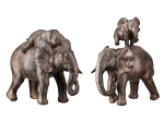  FIGURE ELEPHANT SYNTHETIC RESIN BROWN 2 ASSORTED 18X10X20CM 18X10X20CM