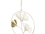  ΚΡΕΜΑΣΤΡΑ ΣΤΡΟΓΓΥΛΟ GINKGO MOTIF ΜΕΤΑΛΛΙΚΟ ΧΡΥΣΟ ΧΡΩΜΑ 34X0X49CM 34X0X49CM