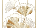  ΑΝΑΓΛΥΦΟ ΤΟΙΧΟΥ ΟΡΘΟΓΩΝΙΟ GINKGO MOTIF ΜΕΤΑΛΛΙΚΟ ΧΡΥΣΟ ΧΡΩΜΑ 30X1X60CM 30X1X60CM