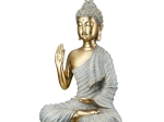  ΦΙΓΟΥΡΑ BUDDHA ΣΥΝΘΕΤΙΚΗ ΡΗΤΙΝΗ ΓΚΡΙ ΧΡΥΣΟ ΧΡΩΜΑ 16X8X25CM 16X8X25CM