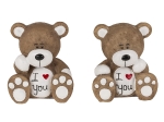 ΔΙΑΚΟΣΜΗΤΙΚΟ ΑΡΚΟΥΔΑΚΙ 'I LOVE YOU' ΚΑΦΕ POLYRESIN 6X6.5CM ΣΕ 2 ΣΧΕΔΙΑ