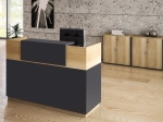 ΓΡΑΦΕΙΟ RECEPTION LOTUS PAKOWORLD ΣΕ ΧΡΩΜΑ ΦΥΣΙΚΟ - ΑΝΘΡΑΚΙ 180X70X110ΕΚ