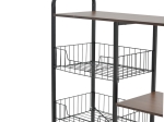 ΤΡΟΛΕΙ-ΡΑΦΙΕΡΑ 4ΟΡΟΦΗ NOLI PAKOWORLD MDF ΚΑΡΥΔΙ-ΜΑΥΡΟ 90X30X130ΕΚ