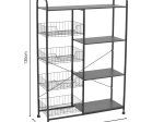 ΤΡΟΛΕΙ-ΡΑΦΙΕΡΑ 4ΟΡΟΦΗ NOLI PAKOWORLD MDF ΚΑΡΥΔΙ-ΜΑΥΡΟ 90X30X130ΕΚ