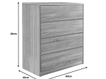 ΣΥΡΤΑΡΙΕΡΑ KUANGER PAKOWORLD MDF ΣΕ ΦΥΣΙΚΗ ΑΠΟΧΡΩΣΗ 80X40X80ΕΚ