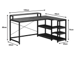 ΓΡΑΦΕΙΟ ΓΩΝΙΑΚΟ ΑΝΑΣΤΡΕΨΙΜΟ TEBUL PAKOWORLD MDF-METAL ΣΕ ΚΑΡΥΔΙ ΑΠΟΧΡΩΣΗ 130X60X88ΕΚ