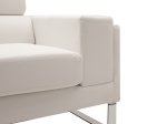 ΚΑΝΑΠΕΣ SHEA PAKOWORLD 3ΘΕΣΙΟΣ PU IVORY-INOX 198X80X87ΕΚ